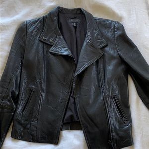 Halogen real leather jacket